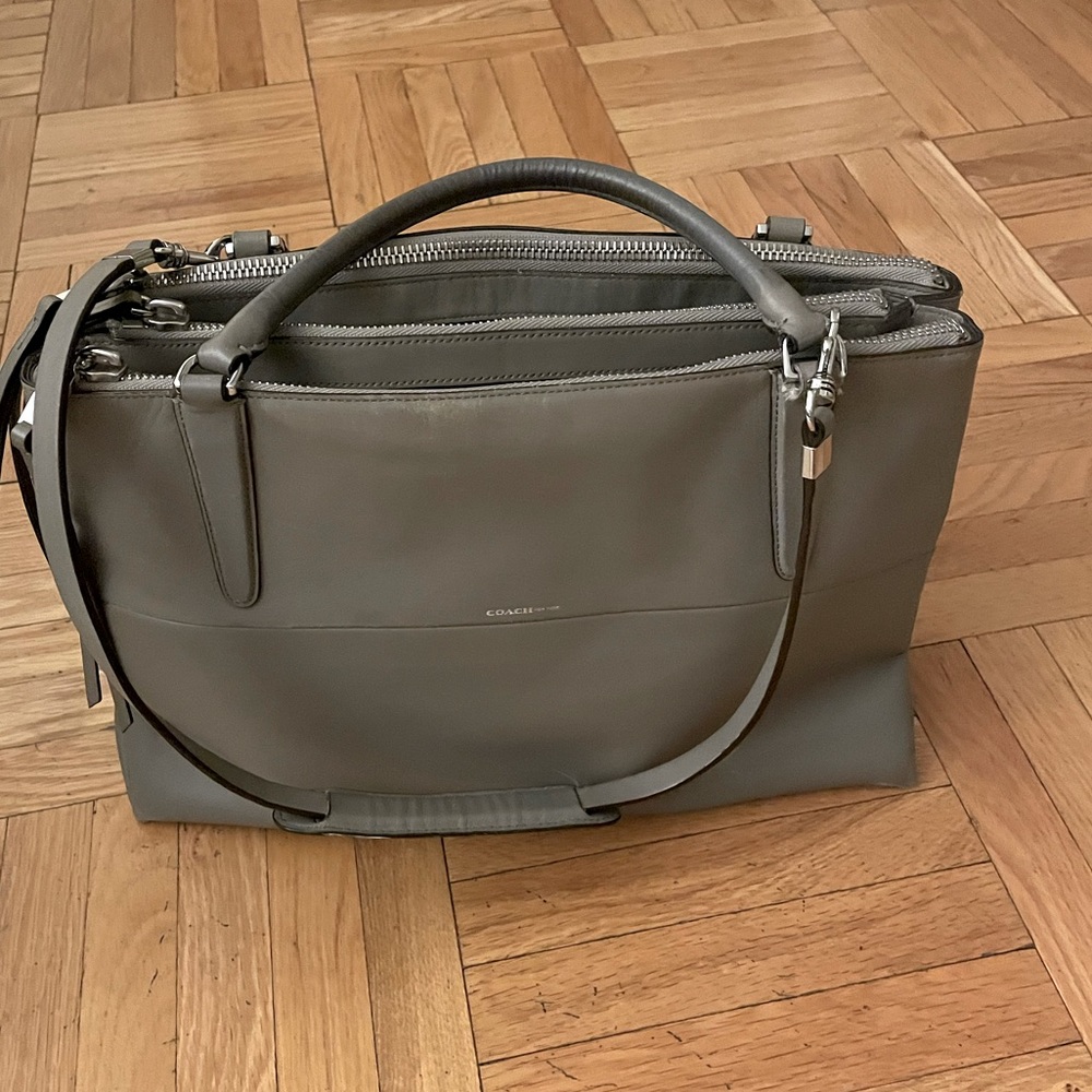 Coach Gray Leather Tote Bag